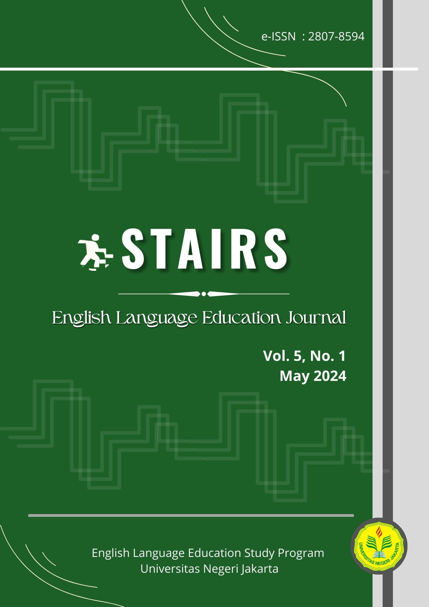 					View Vol. 5 No. 1 (2024): STAIRS: English Language Education Journal
				