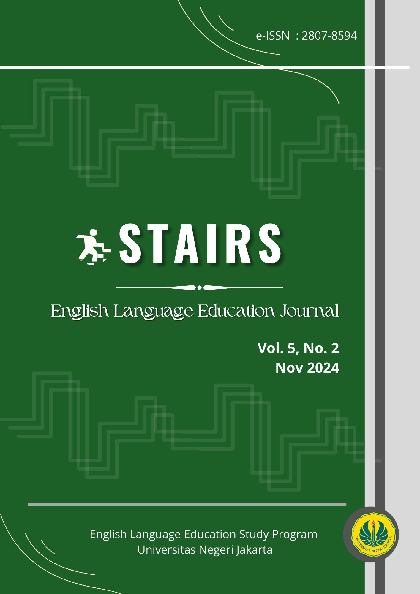 					View Vol. 5 No. 2 (2024): STAIRS: English Language Education Journal
				