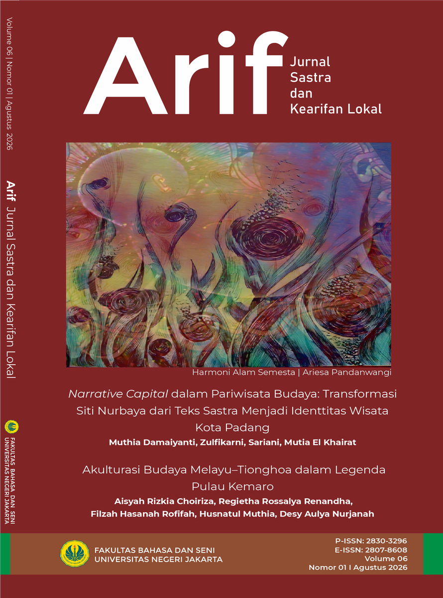 					View Vol. 6 No. 1 (2026): Arif: Jurnal Sastra dan Kearifan Lokal
				