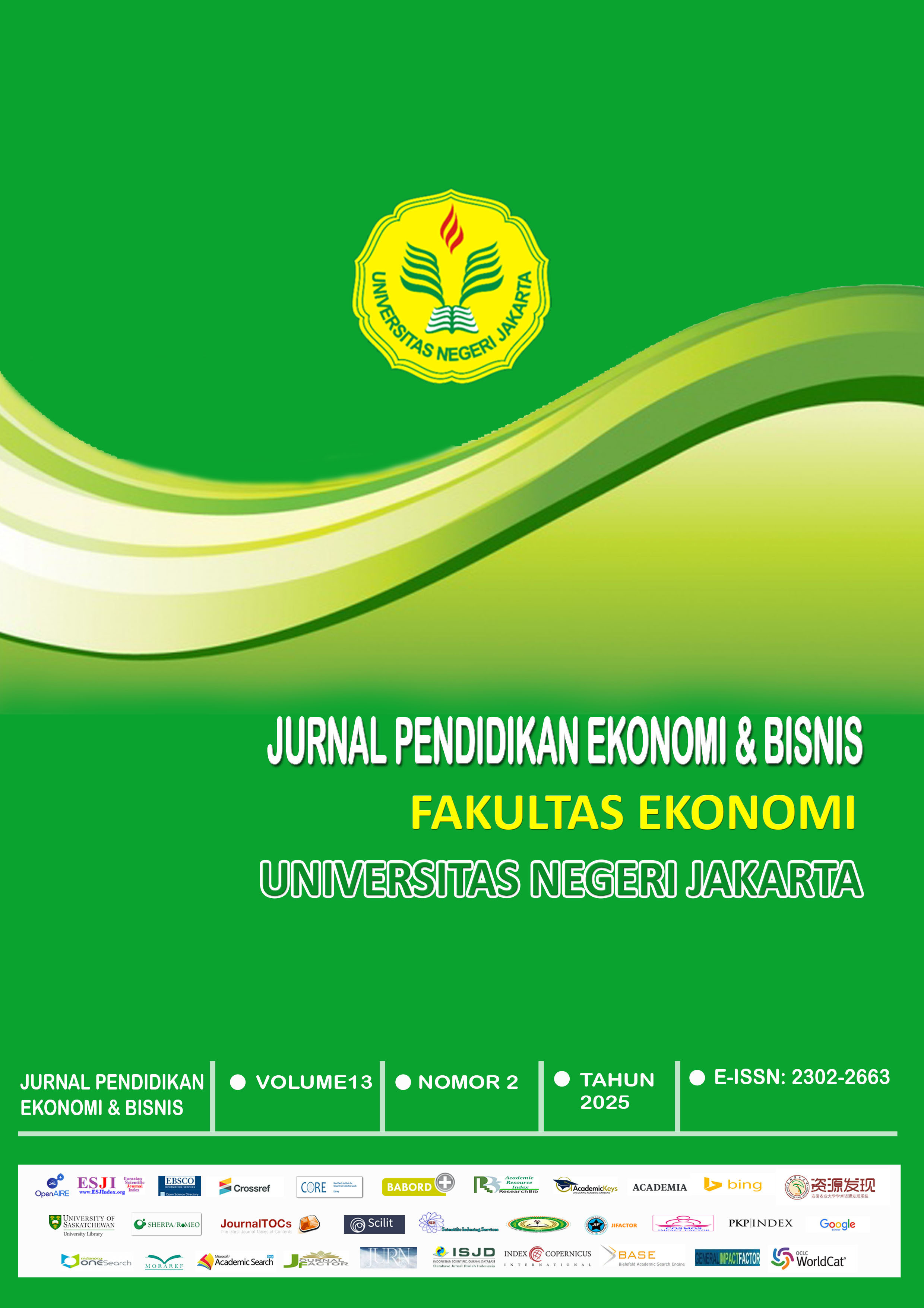					View Vol. 13 No. 02 (2025):  Jurnal Pendidikan Ekonomi & Bisnis (DOAJ & SINTA 2 Indexed) (In-Press)
				