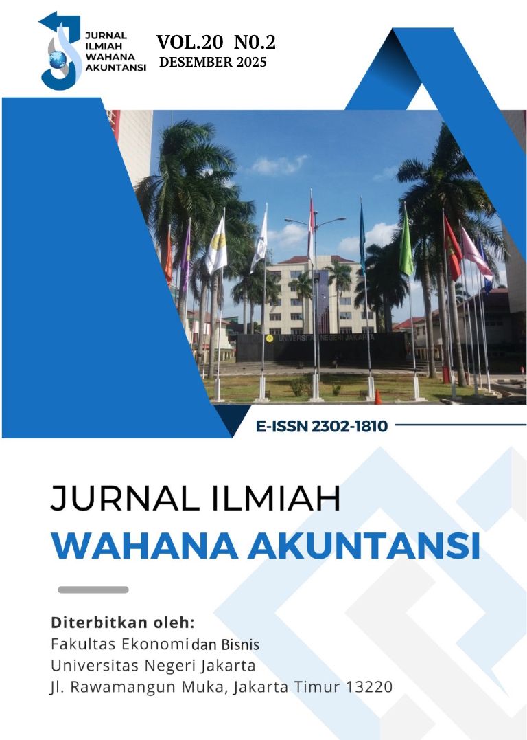 					View Vol. 20 No. 2 (2025): Jurnal Ilmiah Wahana Akuntansi
				