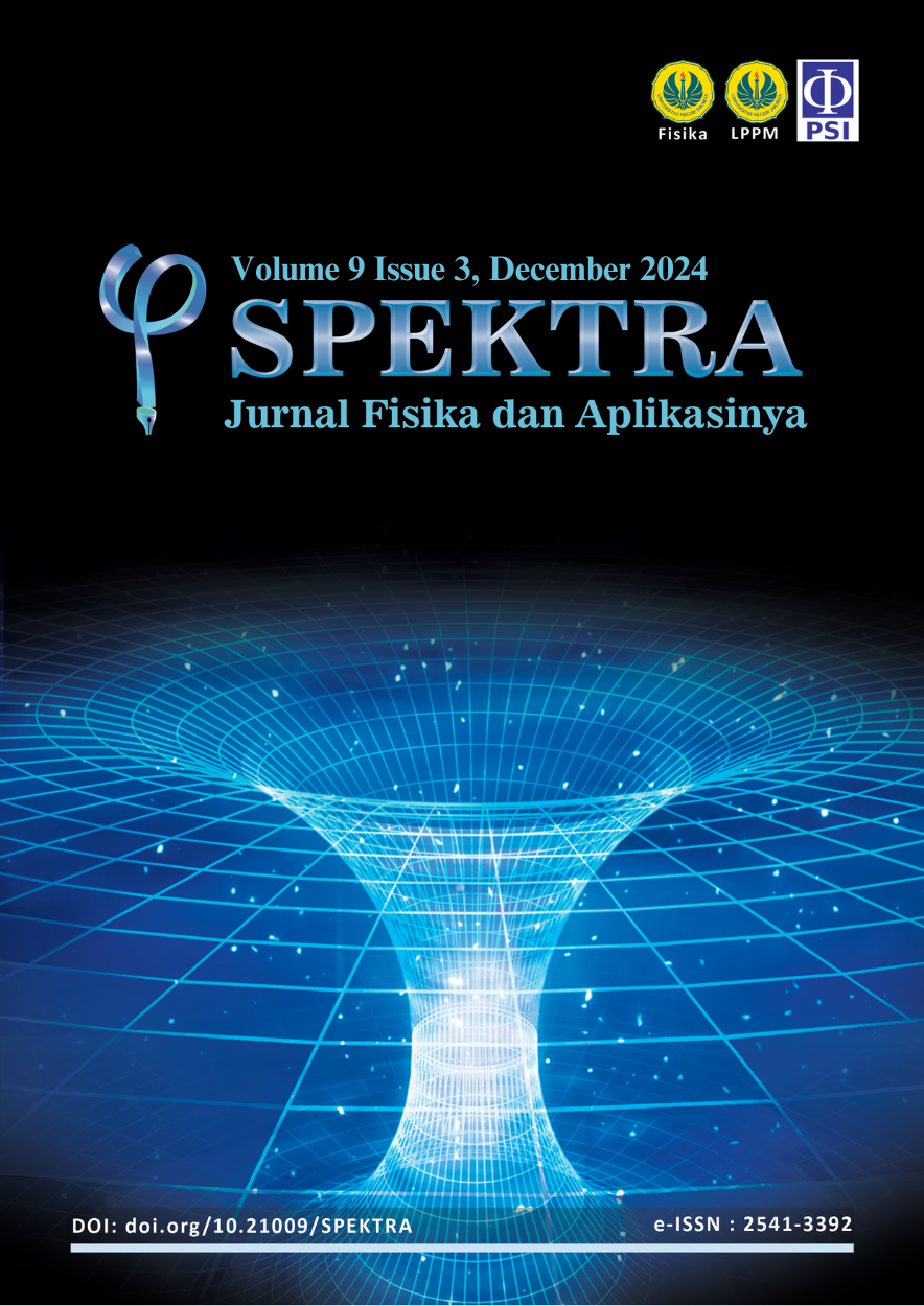 					View Vol. 9 No. 3 (2024): SPEKTRA: Jurnal Fisika dan Aplikasinya, Volume 9 Issue 3, December 2024
				