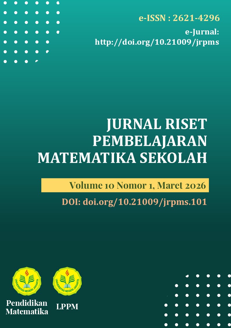 					View Vol. 10 No. 1 (2026): Jurnal Riset Pembelajaran Matematika Sekolah
				