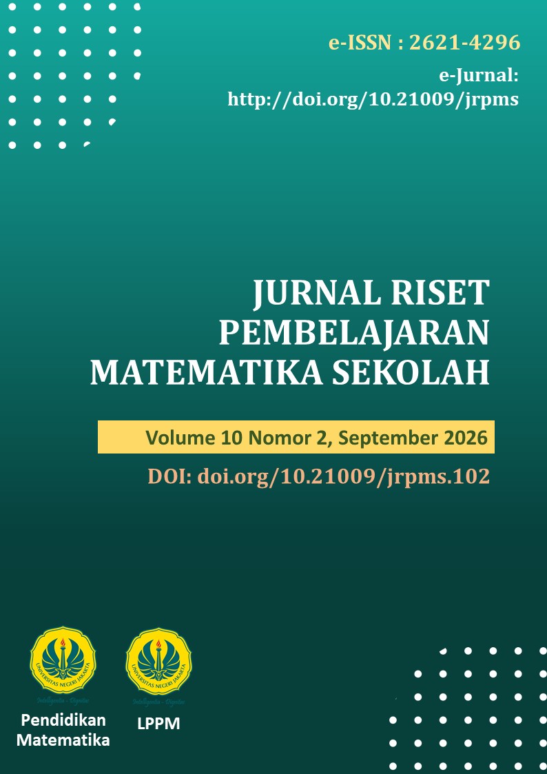 					View Vol. 10 No. 2 (2026):  Jurnal Riset Pembelajaran Matematika Sekolah
				