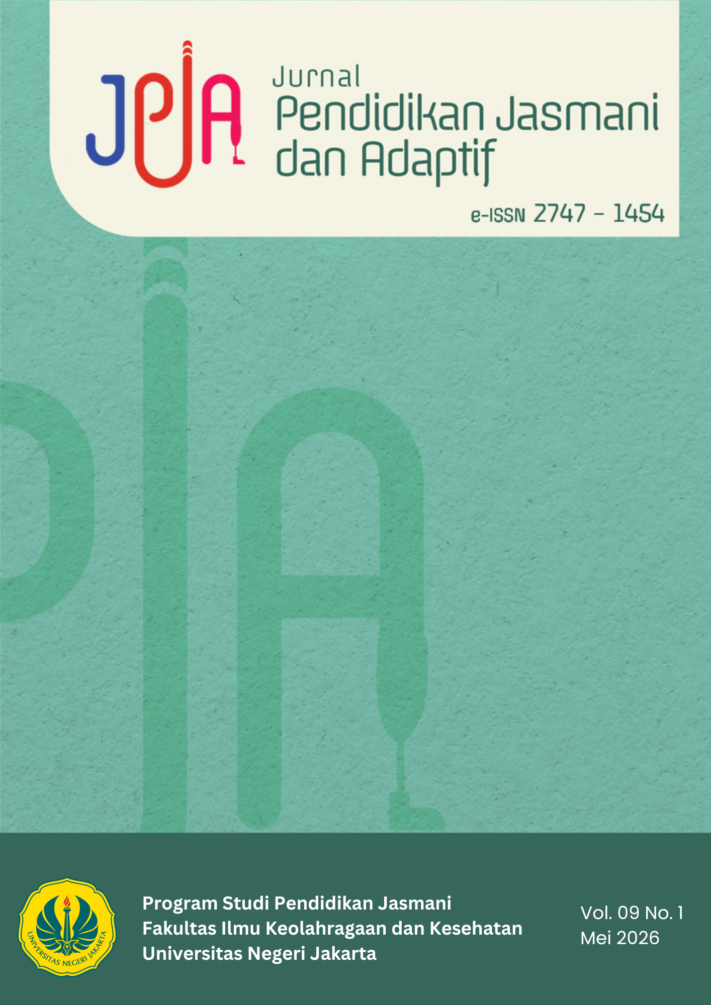 					View Vol. 9 No. 01 (2026): Jurnal Pendidikan Jasmani dan Adaptif, Volume 09, No. 01, Mei 2026
				