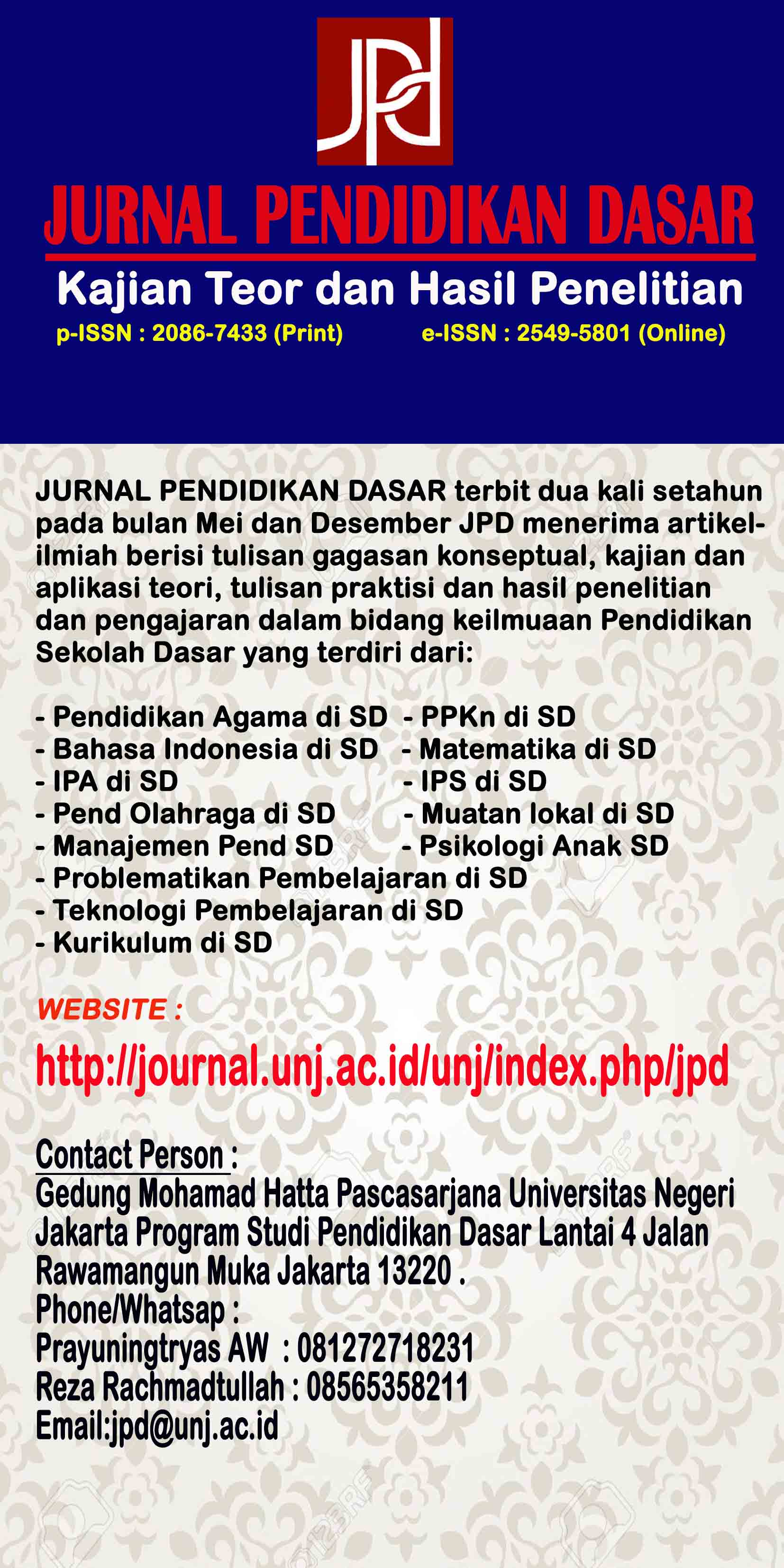 Announcements | Jurnal Pendidikan Dasar