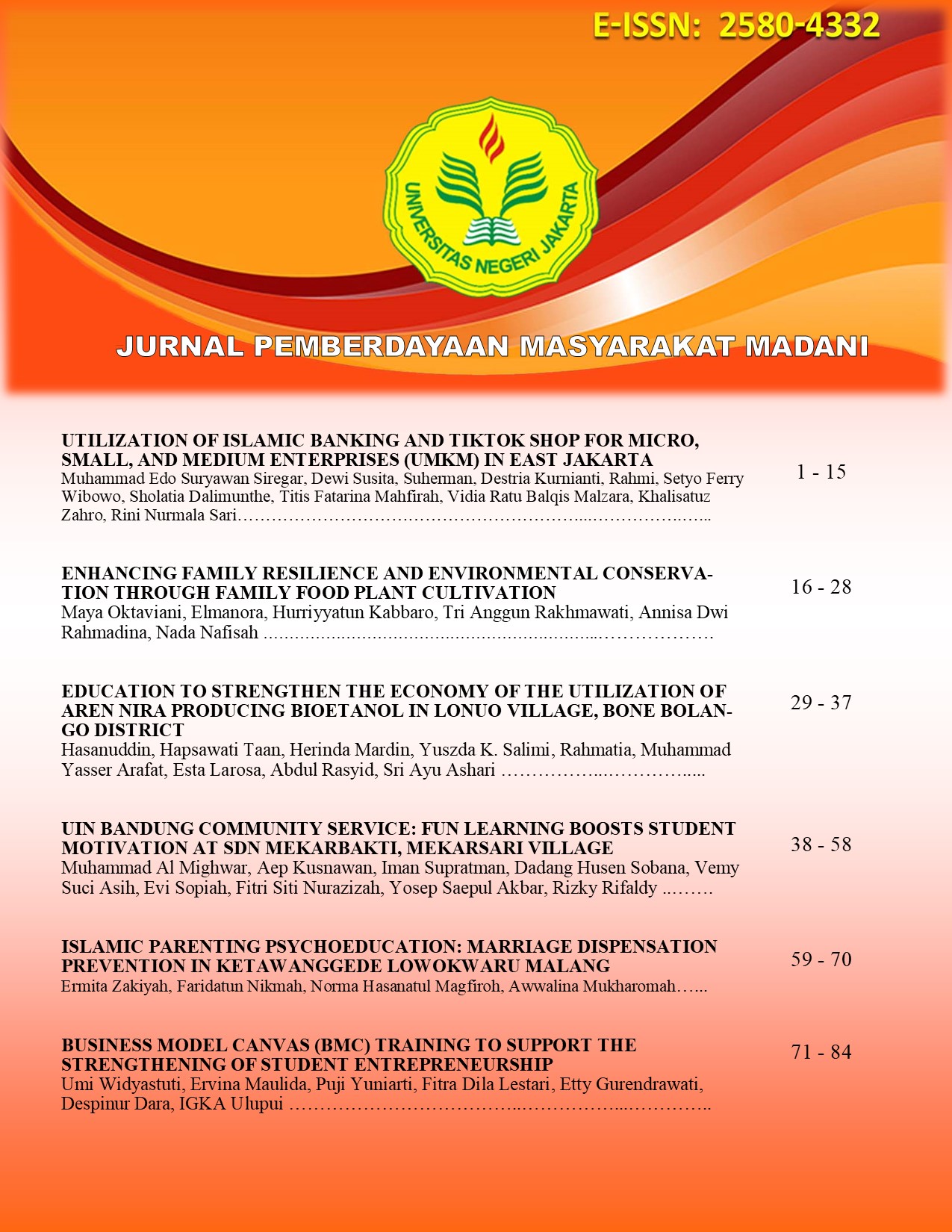 Vol. 8 No. 1 (2024): Jurnal Pemberdayaan Masyarakat Madani (JPMM) (DOAJ ...